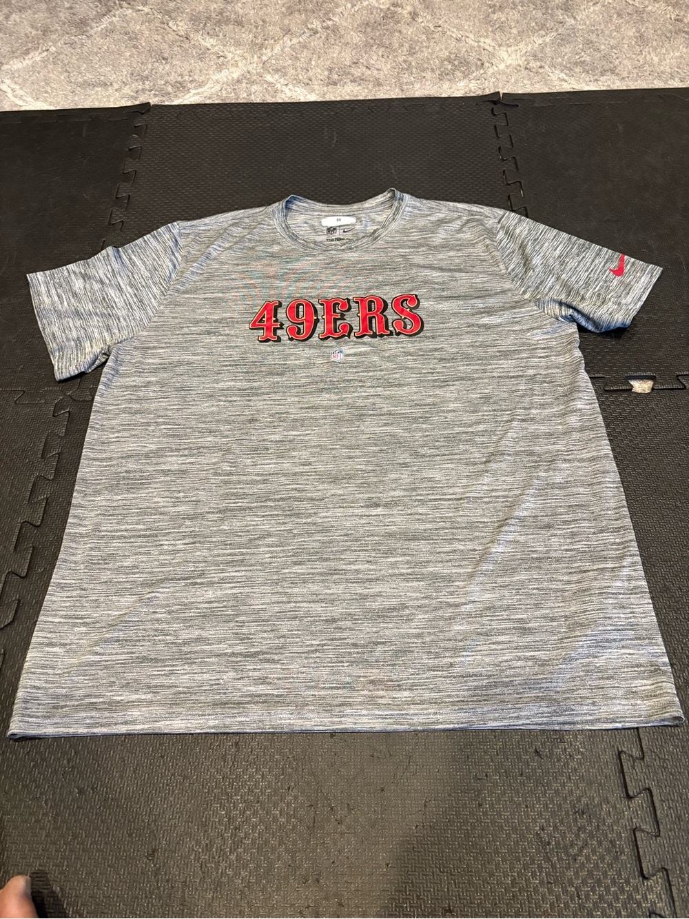 Nike San Francisco 49ers T-Shirt Mens 2XL Gray Dri-FIT NFL Football Team Issue